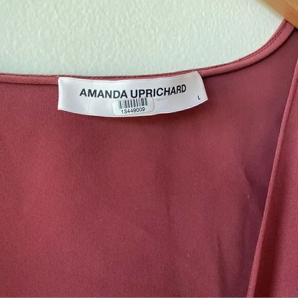Amanda uprichard red/maroon long sleeve blouse large - Picture 5 of 6